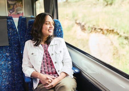 Woman on regional train